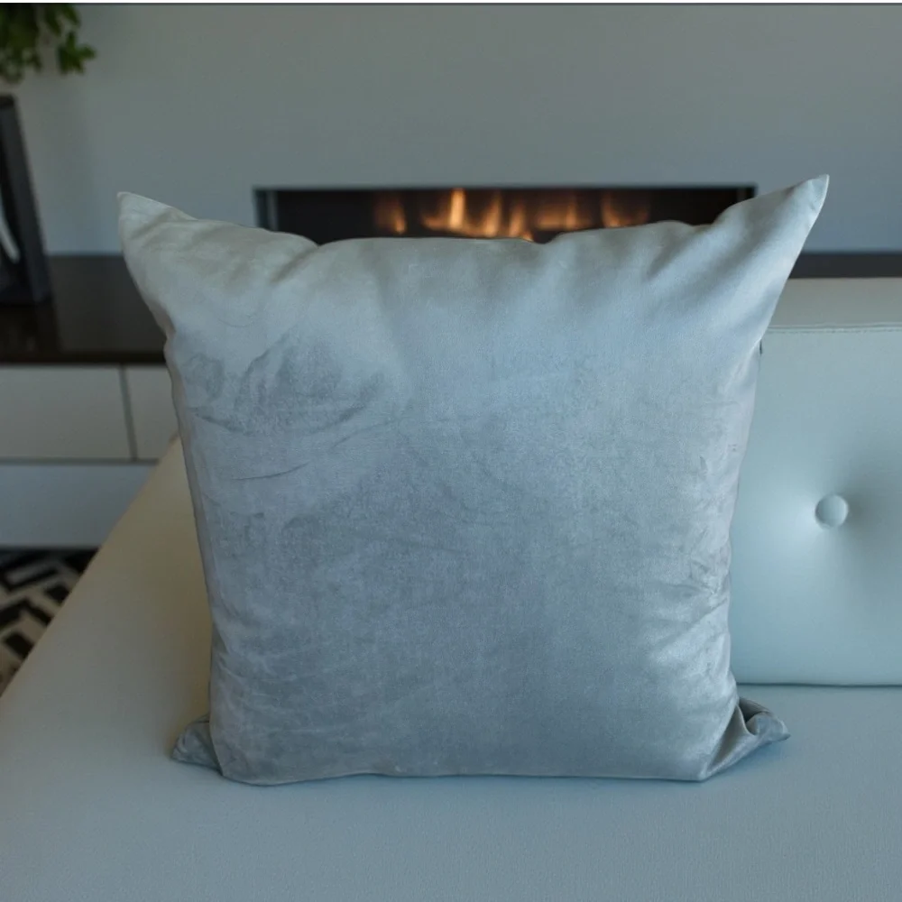TGH TESSITURA ITALY Blue Velvet Throw Pillow  Insert Included 24x24